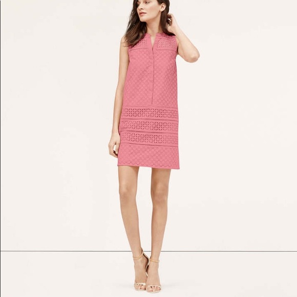 LOFT Eyelet Shift Dress - Picture 1 of 15
